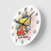 Monogramm F Sock Monkey-Uhr Runde Wanduhr (Winkel)