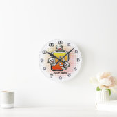 Monogramm F Sock Monkey-Uhr Runde Wanduhr (Zuhause)