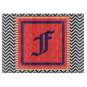 Monogramm F Temperglaster Schneidebrett (Vorderseite)
