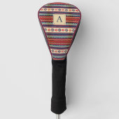 Monogramm Fair Isle Golf Driver Kopfhaube Geschenk Headcover (Vorderseite)