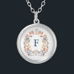 Monogramm Fall Farbe Gelb, orange blaue Blüte Versilberte Kette<br><div class="desc">Eine wunderschöne silberne Kette oder ein Schloss voller Herbstfarben,  Orangen,  Blues,  Rot,  Bräune,  Gelb. Fügen Sie Ihr Monogramm hinzu,  um es zu personalisieren. Macht ein großartiges Geschenk für Mütter,  Töchter,  Brautjungfrau,  jede Frau.</div>