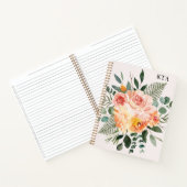 Monogramm Fall Wasserfarbe Rustikales rosa zu tun  Notizblock (Innenseite)