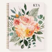 Monogramm Fall Wasserfarbe Rustikales rosa zu tun  Notizblock (Vorderseite)