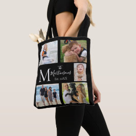 Monogramm-Familie fünf FotoCollage Tasche