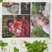 Monogramm-Familienfoto Geschirrtuch (Gefaltet)