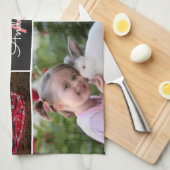 Monogramm-Familienfoto Geschirrtuch (Viertel Falte)