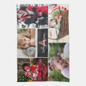 Monogramm-Familienfoto Geschirrtuch (Vertikal)