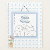 Monogramm Familienname 2025 Blau Planer (Vorderseite)