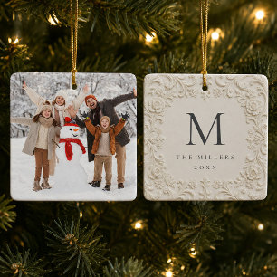 Monogramm Familienname Foto Barock Hochzeit Keramikornament