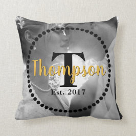 Monogramm Familienname mit Foto Kissen