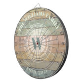 Monogramm Familienname Vintages Wappen Dartscheibe (Vorderseite rechts)