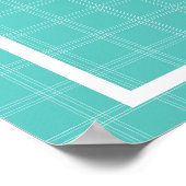 Monogramm-Familienposter - Aqua-Karo Poster (Ecke)