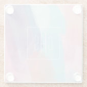 Monogramm-Farbdesign bunt Glasuntersetzer (Rückseite)