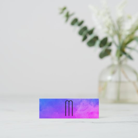 Monogramm-Farben Mini Visitenkarte (Stehend Vorderseite)