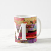 Monogramm farbenfrohe abstrakte Tasse (VorderseiteRechts)