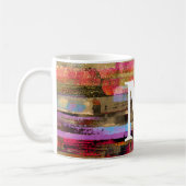Monogramm farbenfrohe abstrakte Tasse (Links)