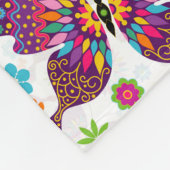 Monogramm-Farbenfrohe Schmetterlinge und Blume-Mus Fleecedecke (Ecke)