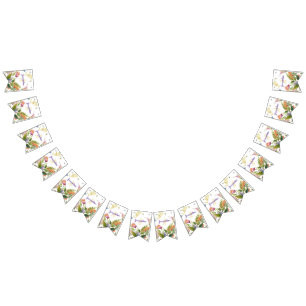 Monogramm farbenfrohe wilde Blume illustriert Wimpelkette