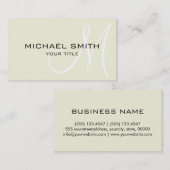 Monogramm Farbhintergrund Beige Visitenkarte (Vorne/Hinten)
