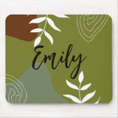 Monogramm farbig abstrakt für Minimalismus Grün Mousepad (Vorne)