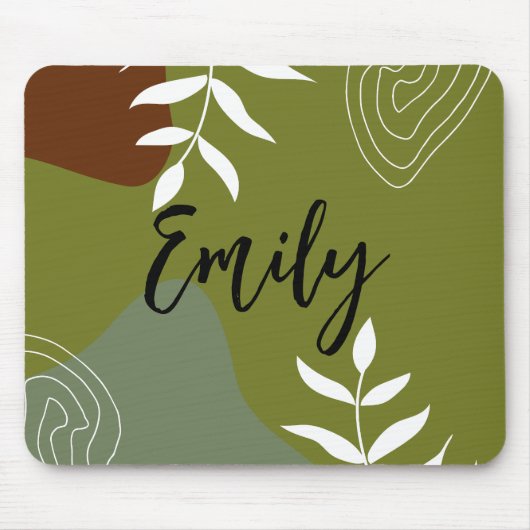 Monogramm farbig abstrakt für Minimalismus Grün Mousepad (Vorne)