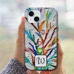 Monogramm farbig Case-Mate iPhone hülle<br><div class="desc">Dieses farbenfrohe Handy ist mit einem abstrakten botanischen Mosaik und einem eleganten Monogramm dekoriert. Einfach anpassbar. Macht ein einzigartiges Geschenk. Original Mosaik © Michele Davies.</div>