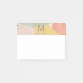 Monogramm-Farbige abstrakte Formen Post-It-Notizen Post-it Klebezettel (Vorderseite)