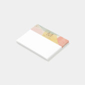 Monogramm-Farbige abstrakte Formen Post-It-Notizen Post-it Klebezettel (angewinkelt)