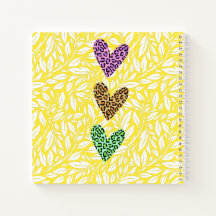 Monogramm Farbige Botanik mit Herz Rosa Blau