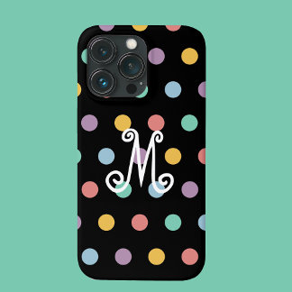 Monogramm farbige Polka-Punkte Case-Mate iPhone Hülle