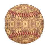 Monogramm Farbige Retro-Muster Hintergrund Baseball (Vorderseite)