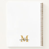 Monogramm farbige Rose Wasserfarbe Blumenrezeptur Notizblock (Rückseite)