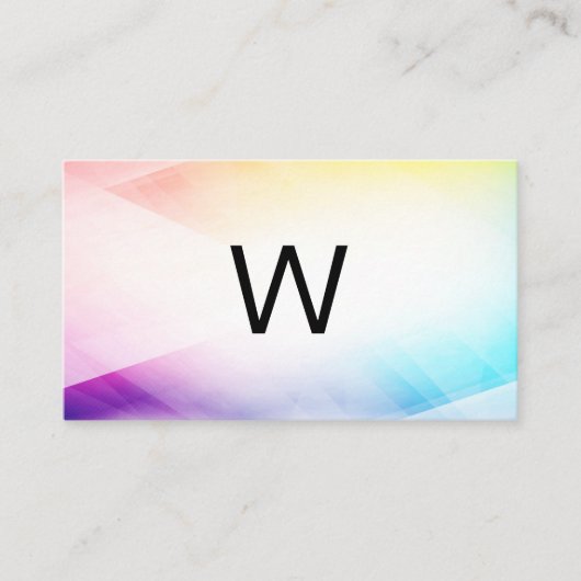 Monogramm | Farbiger Abstrakter Hintergrund Visitenkarte (Vorderseite)