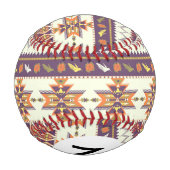 Monogramm Farbiger Azteken-Muster Baseball (Rückseite)