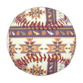 Monogramm Farbiger Azteken-Muster Baseball (Vorderseite)