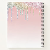 monogramm farbiges Glitzer-Mauspad Notizblock (Rückseite)