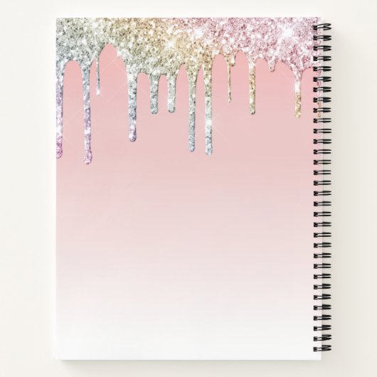 monogramm farbiges Glitzer-Mauspad Notizblock (Rückseite)