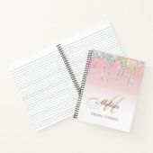 monogramm farbiges Glitzer-Mauspad Notizblock (Innenseite)