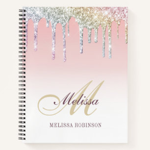 monogramm farbiges Glitzer-Mauspad Notizblock