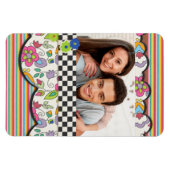 Monogramm Farbiges Personalisiertes Foto Magnet (Horizontal)