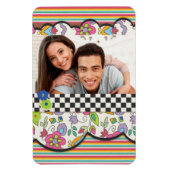 Monogramm Farbiges Personalisiertes Foto Magnet (Vertikal)