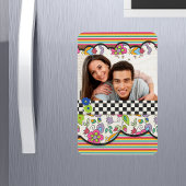 Monogramm Farbiges Personalisiertes Foto Magnet