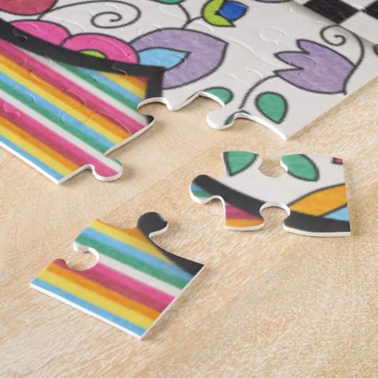 Monogramm Farbiges Personalisiertes Foto Puzzle (Seite)