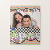 Monogramm Farbiges Personalisiertes Foto Puzzle (Vertikal)