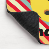 Monogramm farbiges Pickleball gestreift Rot Mousepad (Ecke)