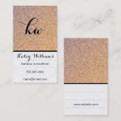 Monogramm | Farbiges Textil Visitenkarte (Vorne/Hinten)