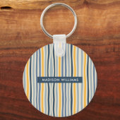 Monogramm Farblinien Moderner Minimalistischer Sch Schlüsselanhänger (Rückseite)