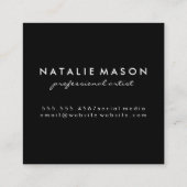 Monogramm-Farbpinsel | Goldmarmor Quadratische Visitenkarte (Rückseite)