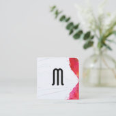 Monogramm-Farbpinsel | Moderne Kunst Quadratische Visitenkarte (Stehend Vorderseite)