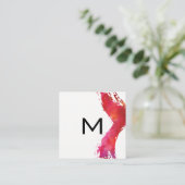 Monogramm-Farbpinsel | Moderne Kunst Quadratische Visitenkarte (Stehend Vorderseite)